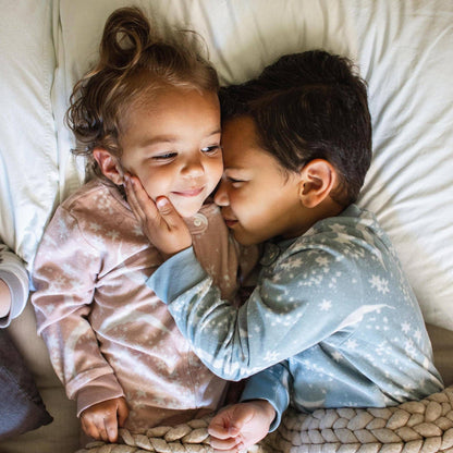 Celestial Moon polarbee™ Repreve® Fleece Pajamas - Mountain Blue