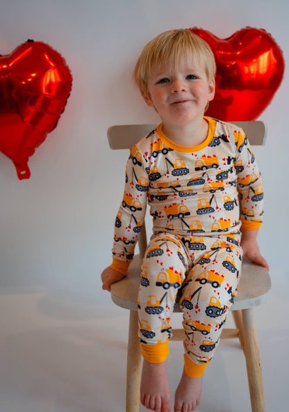 Valentine's Day Construction Two-Piece Bamboo Pajamas