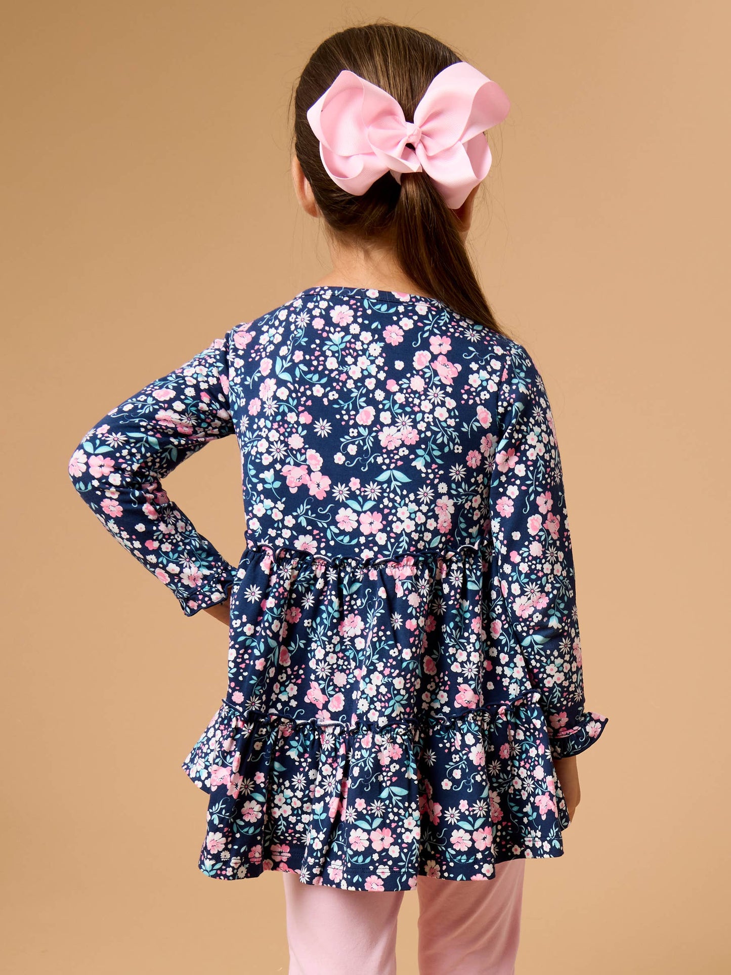 Girls Moonlit Meadow Knit Ruffle Tiered Tunic Top