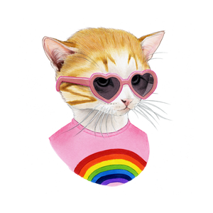 Rainbow Kitten Tattoo Pair