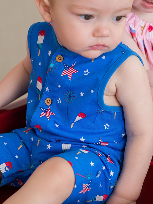 Baby Boys Freedom Fireworks Pocket Romper
