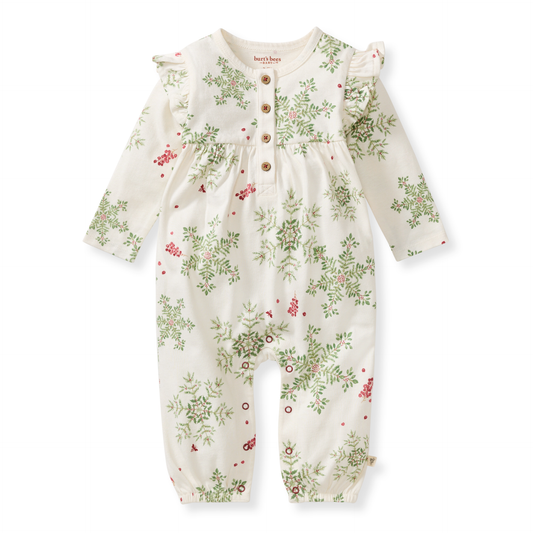 Holiday Snowflakes Baby Girl Jumpsuit