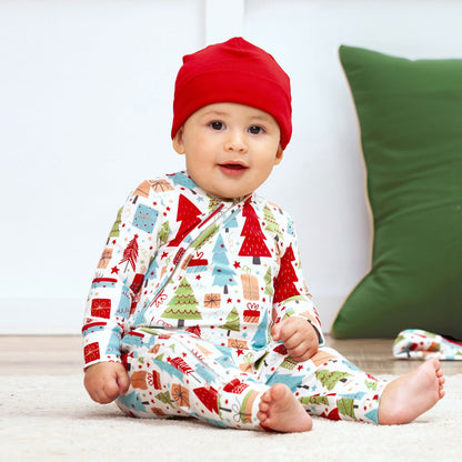 Christmas Merry Baby Bamboo Zipper Romper - Family Matching