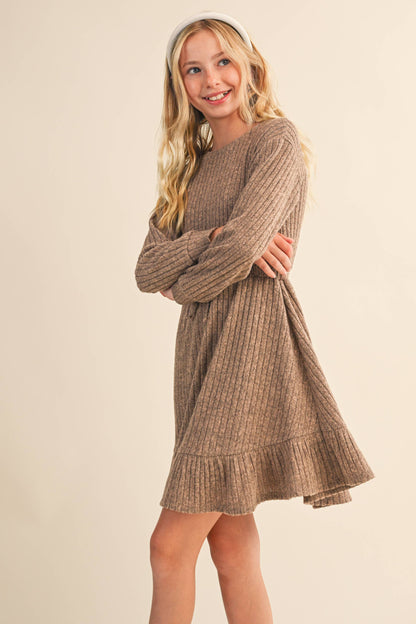 TWEEN KIDS GIRLS HACCI LONG SLEEVE DRESS
