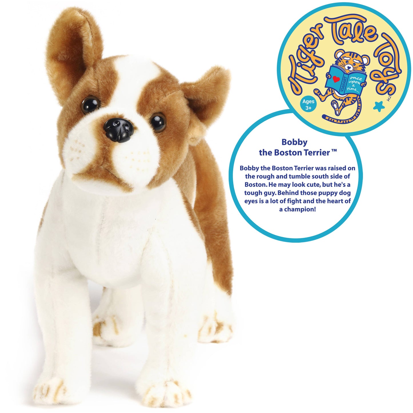 Bobby The Boston Terrier| 15 Inch Stuffed Animal Plus
