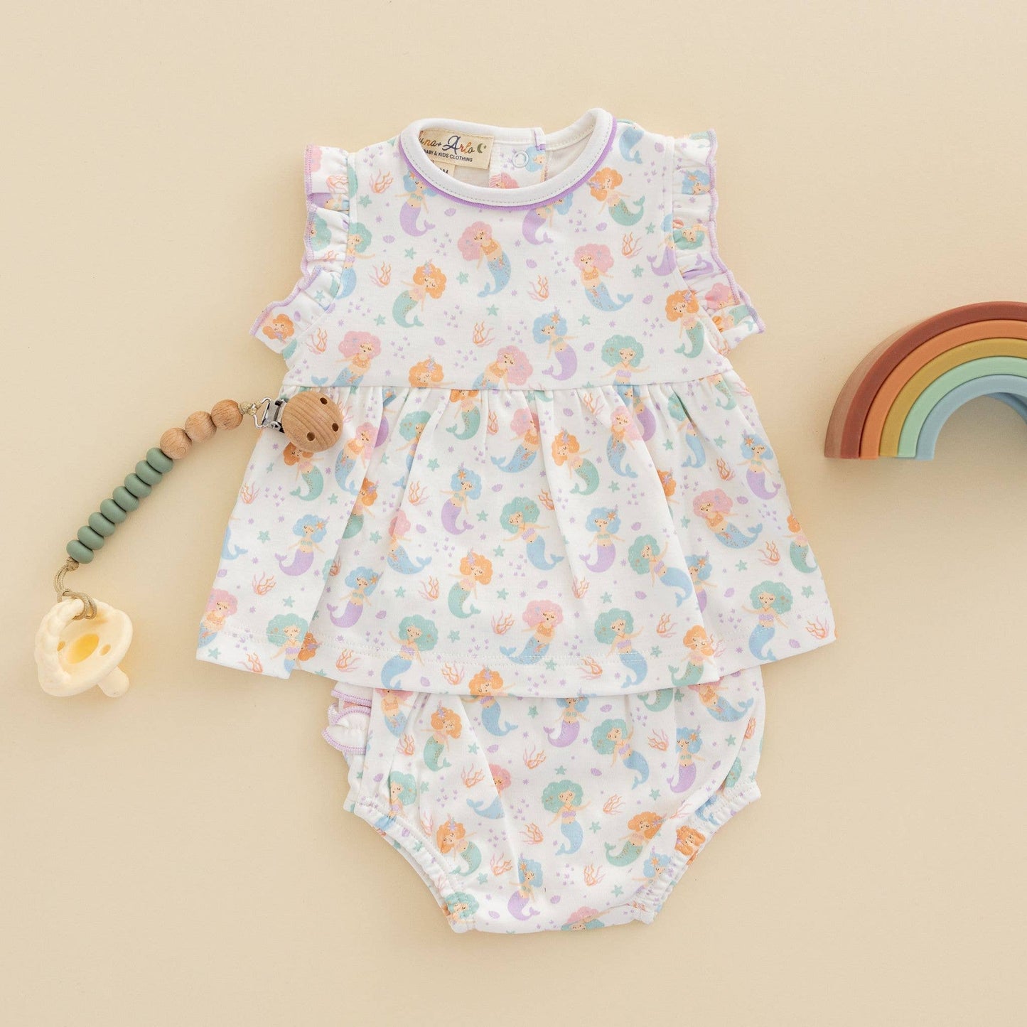 Sirena Ruffle Diaper Cover Set by Luna & Arlo