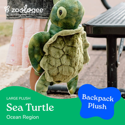 Sea Turtle 20" Wearable Plush Animal Backpack