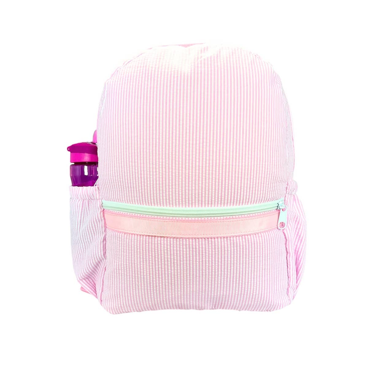 Seersucker Medium Backpack w/ Pocket | Mint