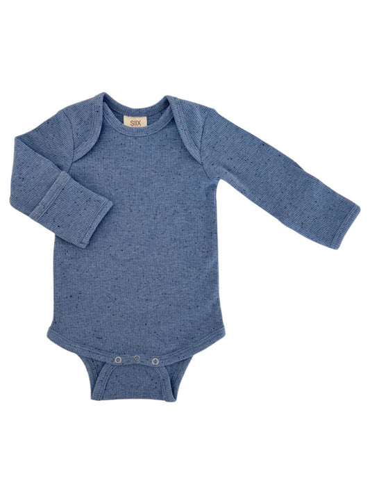 Blue Speckle / Long Sleeve Bodysuit