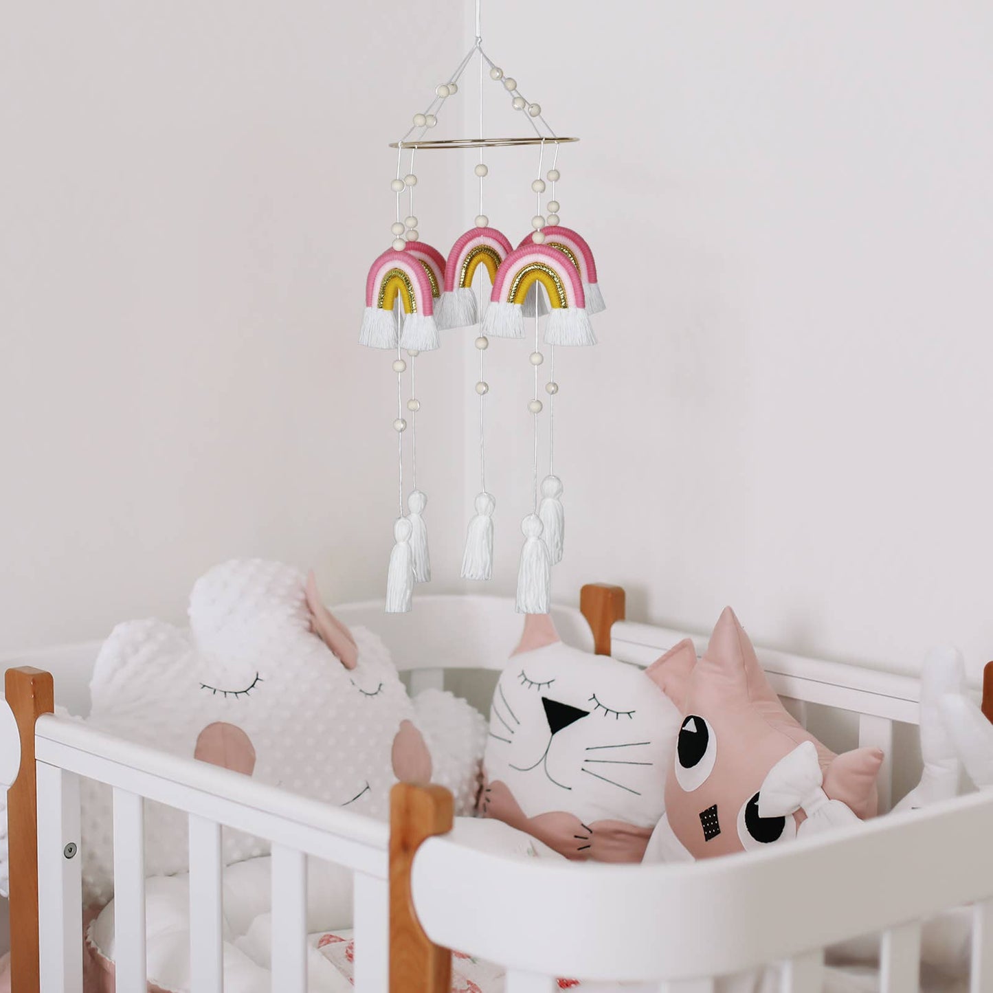 Handmade Rainbow Hanging Baby Crib Mobile For Nursery Room