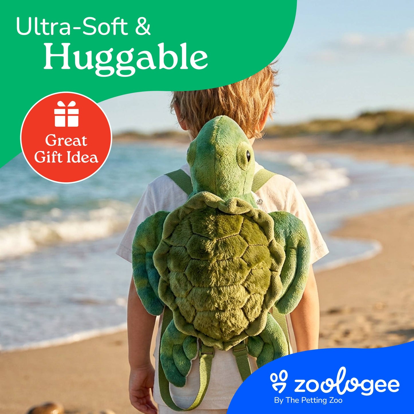 Sea Turtle 20" Wearable Plush Animal Backpack