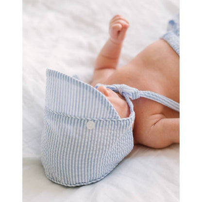 Blue Stripe Seersucker Bonnet Baby
