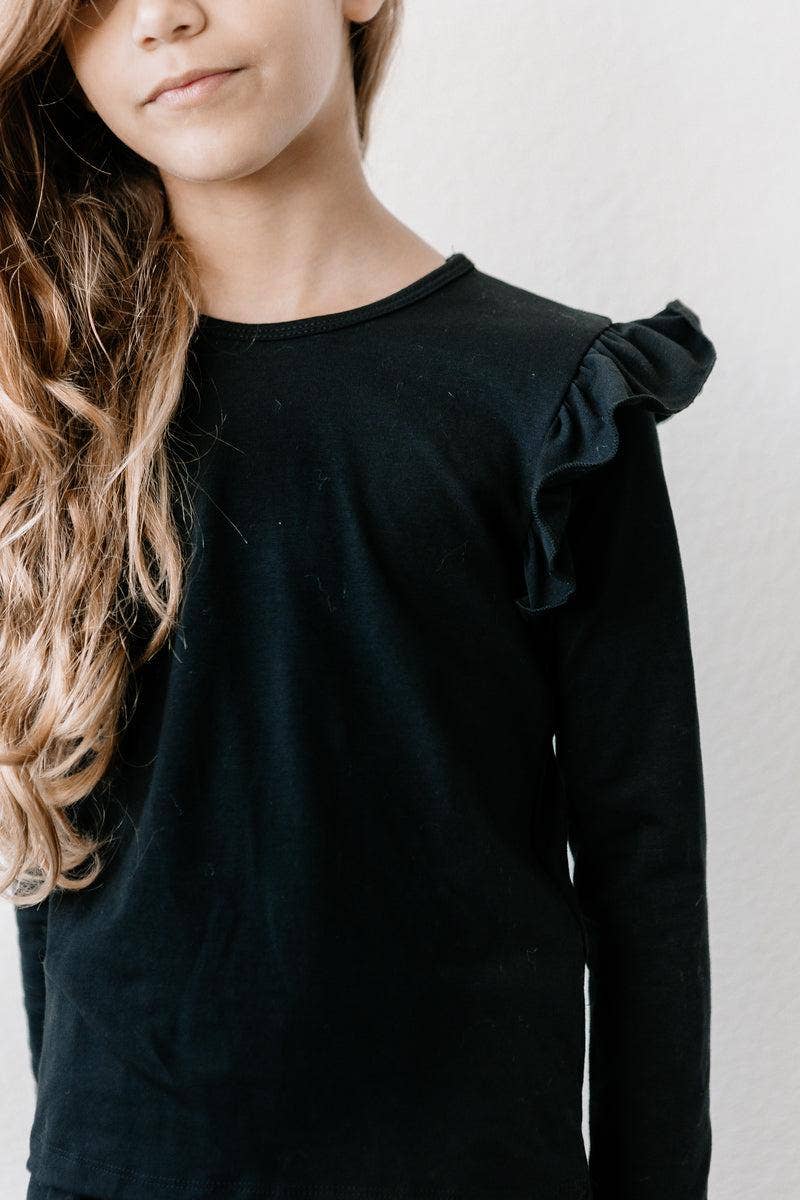 Black Ruffle Tee