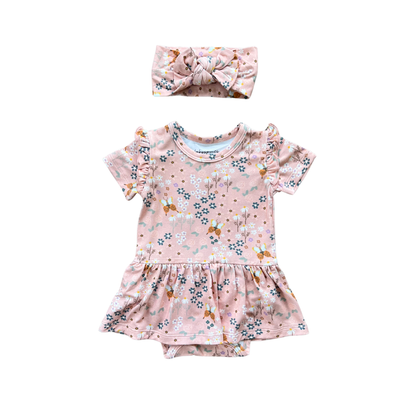 Bamboo Skirted Bodysuit & Headband
