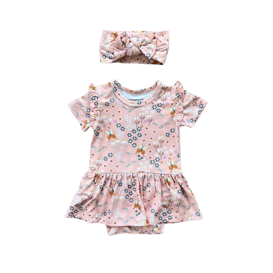 Bamboo Skirted Bodysuit & Headband