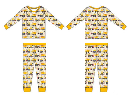 Valentine's Day Construction Two-Piece Bamboo Pajamas