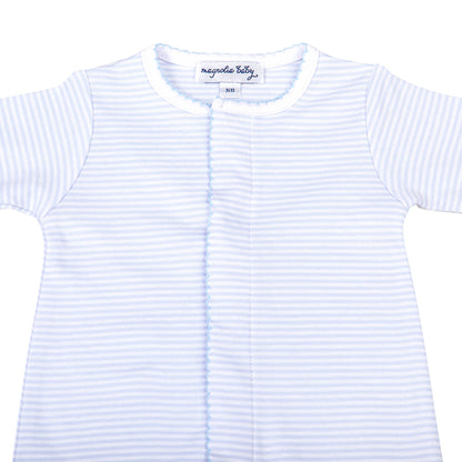 Mini Stripes Footie - Blue