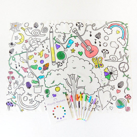 Doodle Coloring Seek & Find & Playsilk Markers