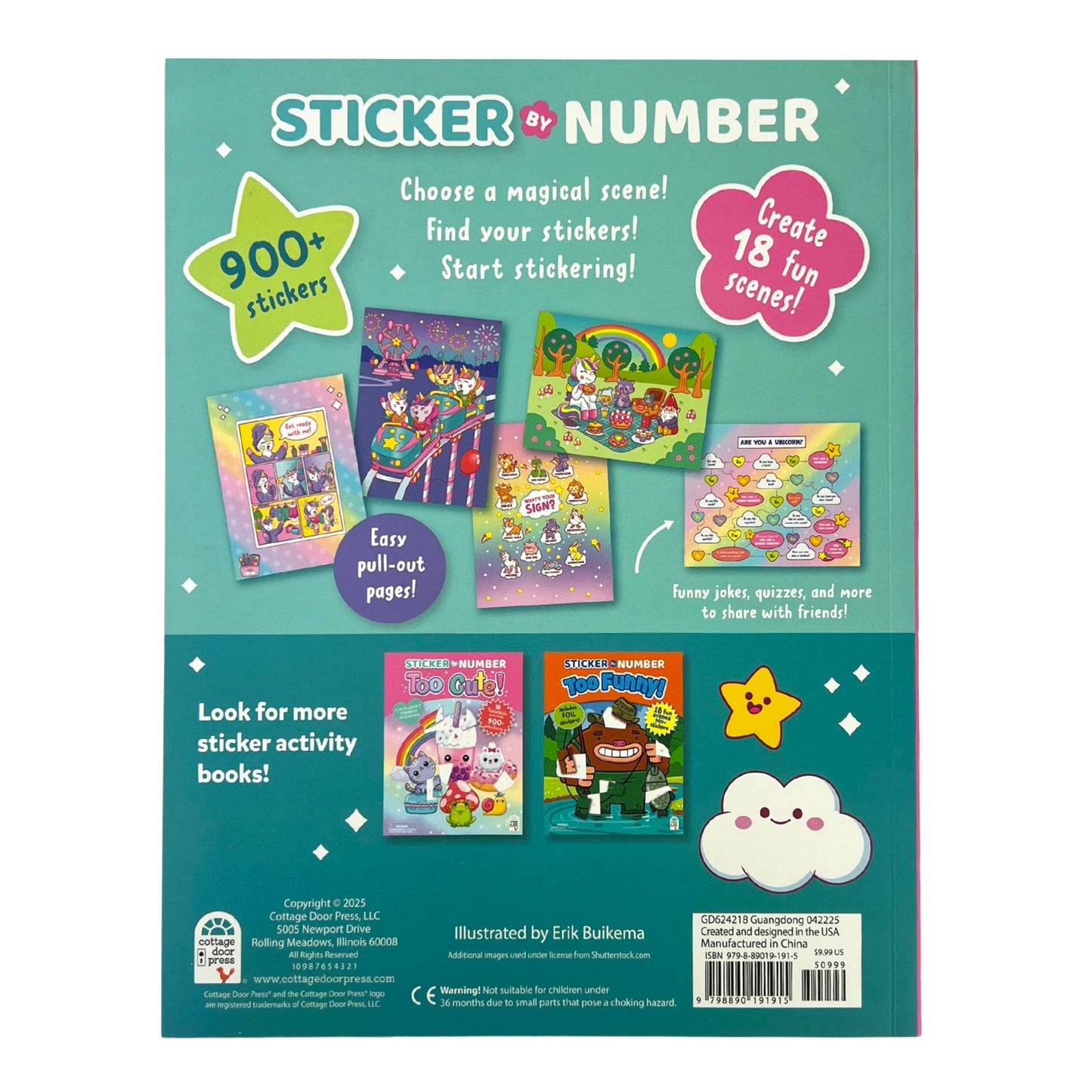 Sticker by Number Too Magical! Activity Book for Kids