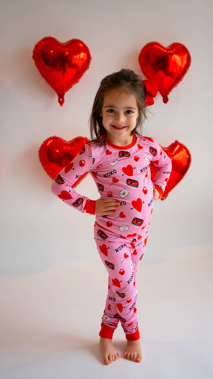 Valentine's Day Love Letters Two-Piece Bamboo Pajamas
