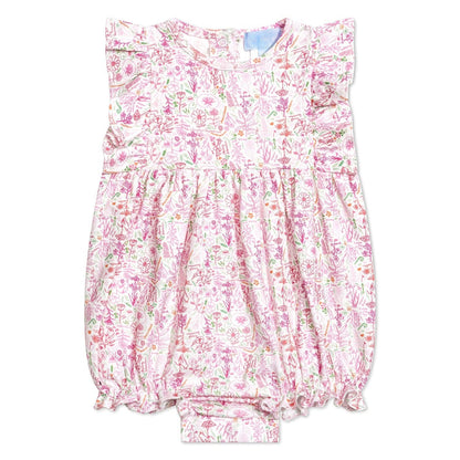 Pink Birth Flowers Ruffle Bubble