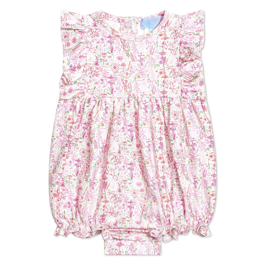 Pink Birth Flowers Ruffle Bubble