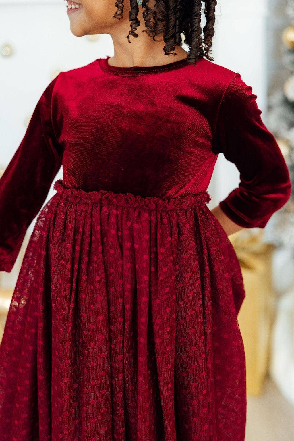 Cranberry Velvet Tutu Dress