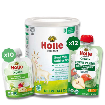 Goat & Greens Variety Bundle: Goat Milk, Power Parrot, Apple & Pear Yogurt
