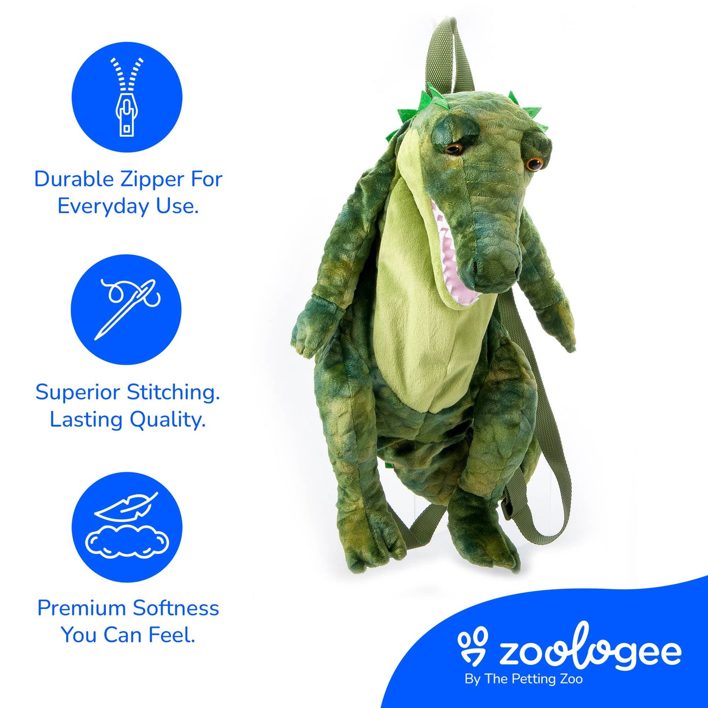 Plush Animal Backpack Alligator 20" (50cm)