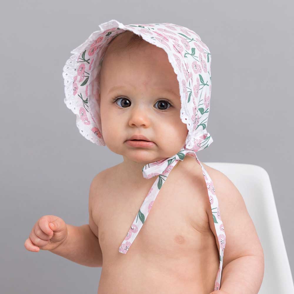 Blush Pink Poppy Baby Bonnet