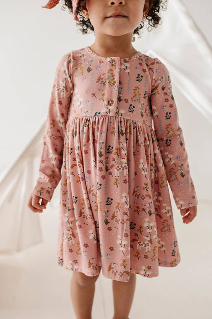 Long Sleeve Bamboo Henley Dress