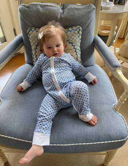 Sailor Hearts Zip Baby Onesie