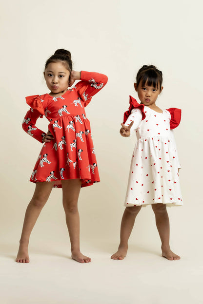 Valentine's Day Double Ruffle Let's Dance Dress - Dalmatians Wildflower Kids Valentine's Day Double Ruffle Let's Dance Dress - Dalmatians Wildflower Kids