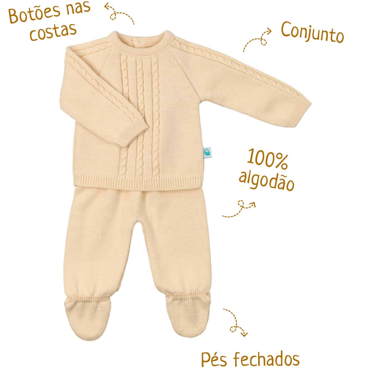 Baby Cotton Knitted Sweater and Pants Set