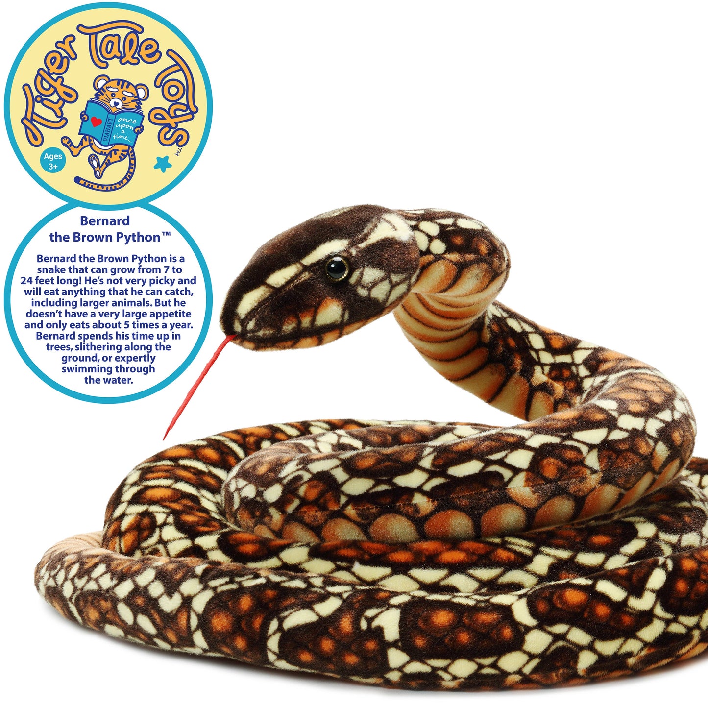 Bernard The Brown Python| 9.5 Foot Long Stuffed Animal Plush