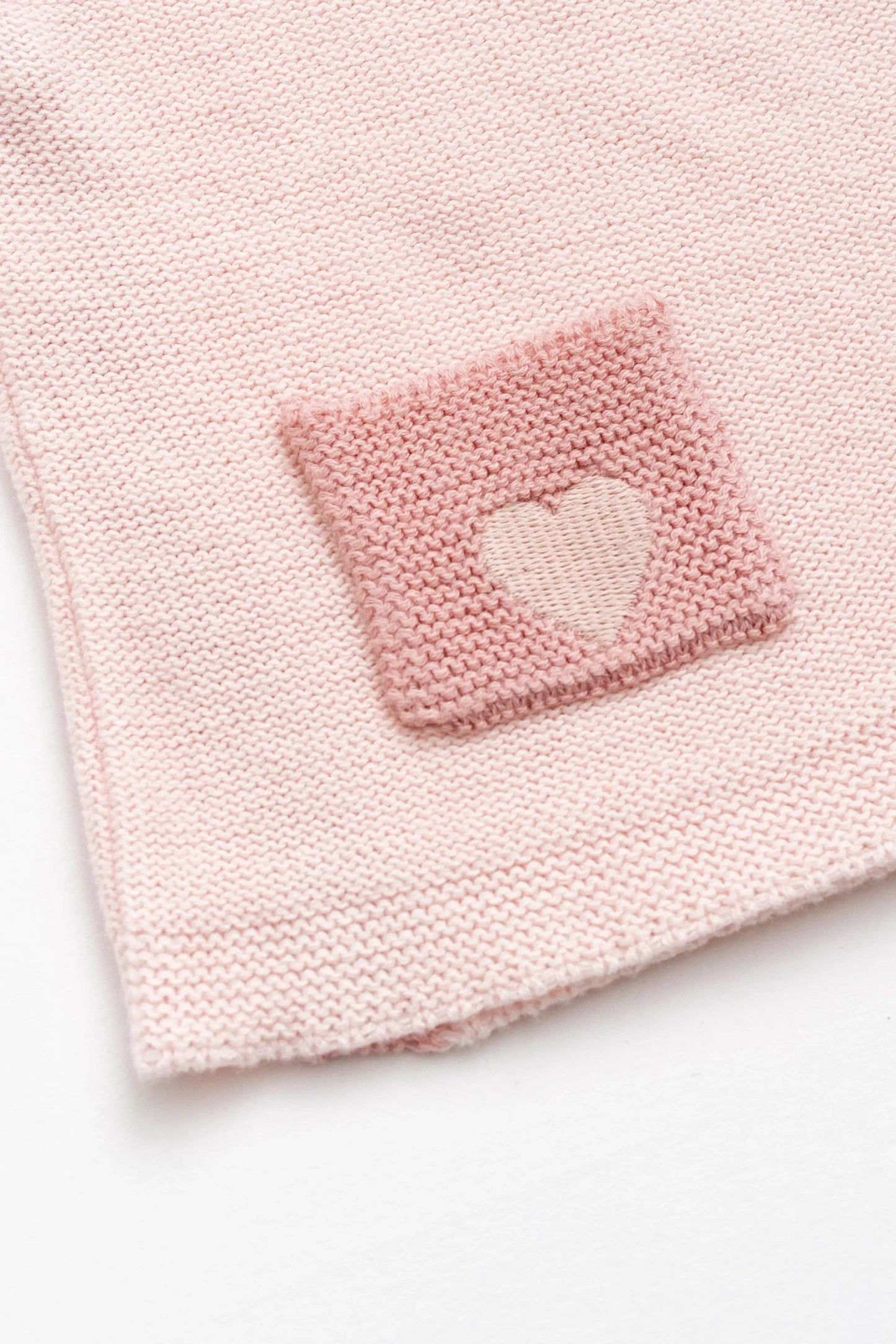 Little Darling Knit Top + Bottom - Pink Heart on Pink