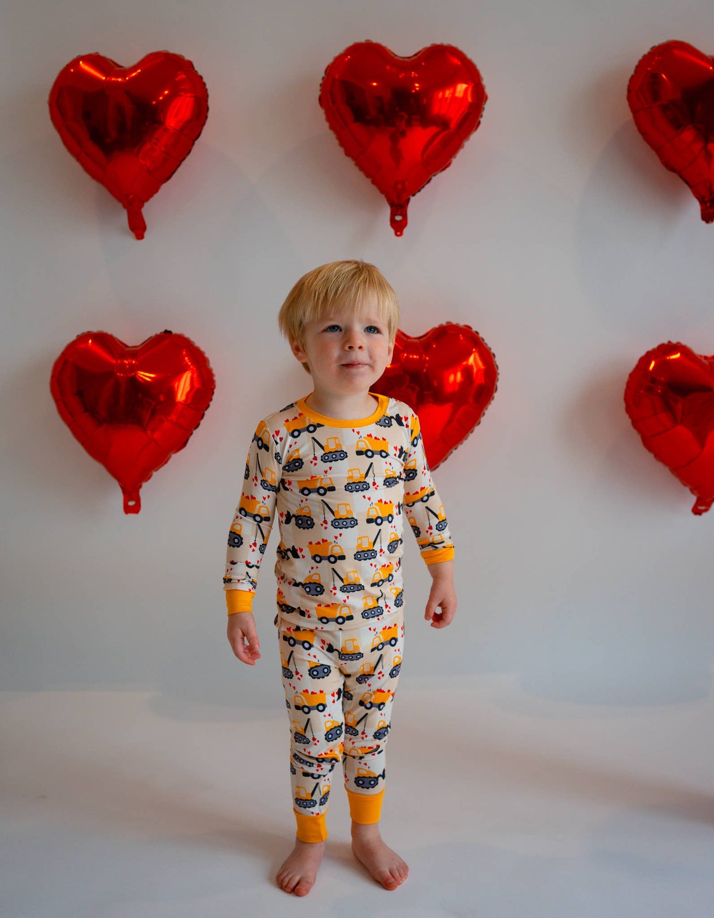 Valentine's Day Construction Two-Piece Bamboo Pajamas