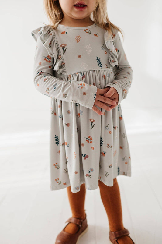 Long Sleeve Bamboo Ruffle Dress