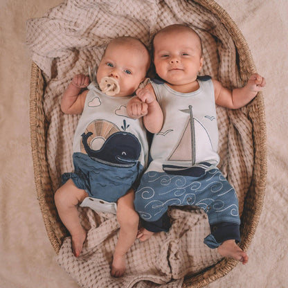 Sailboat | Organic Applique Harem Romper
