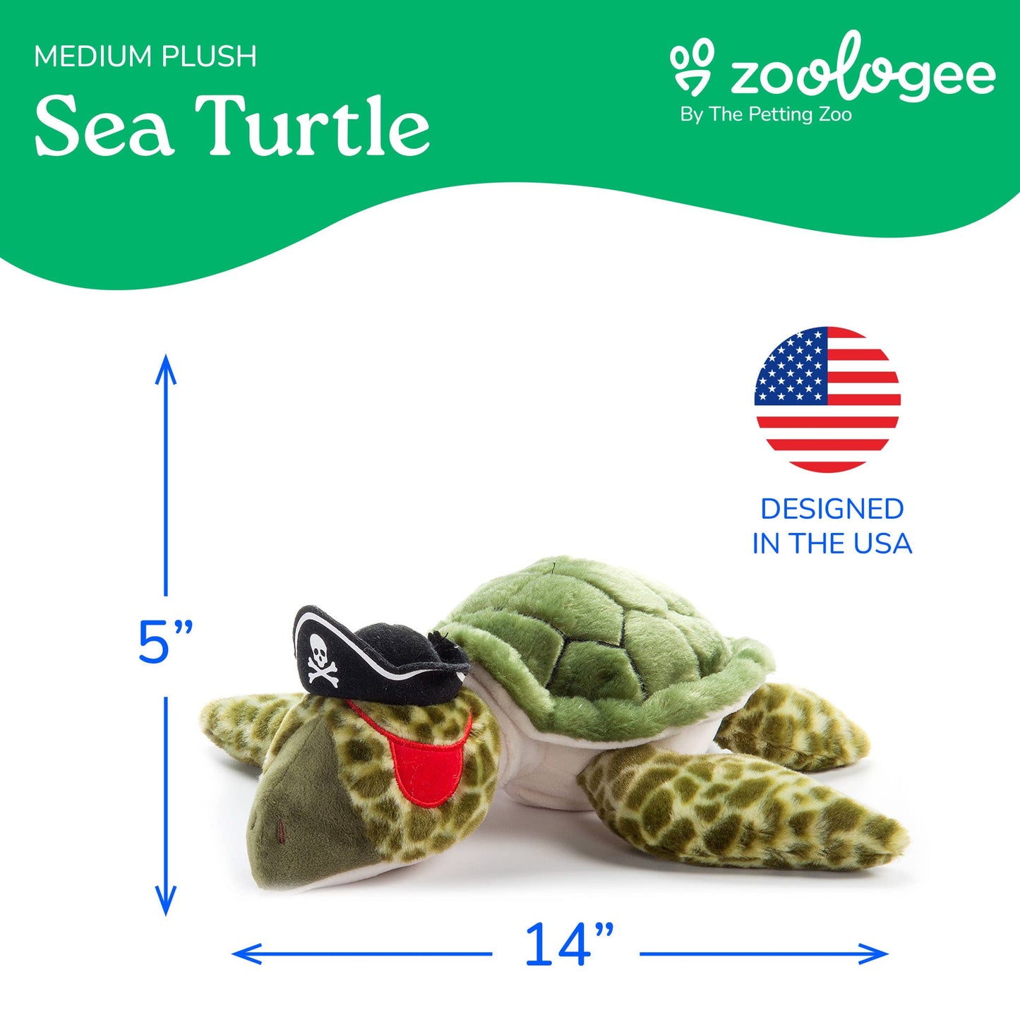 Pirate Sea Turtle Sea Life 14"