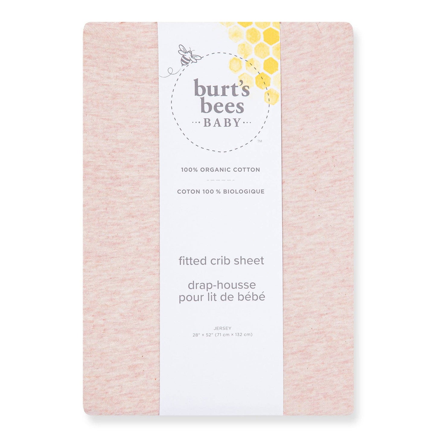 Solid Organic Cotton BEESNUG® Fitted Crib Sheet - Sandy Pink