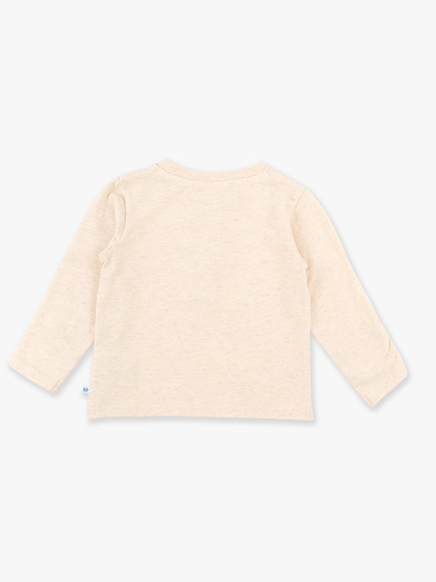 Boys Heather Oatmeal Knit Long Sleeve Henley Tee