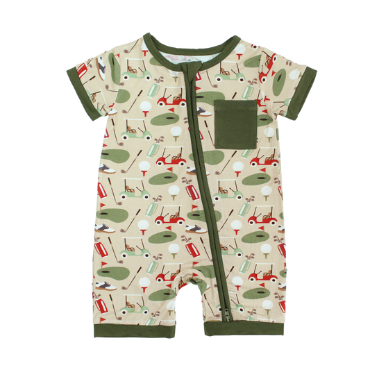 Tee Time Golf Bamboo Baby Shortie Romper