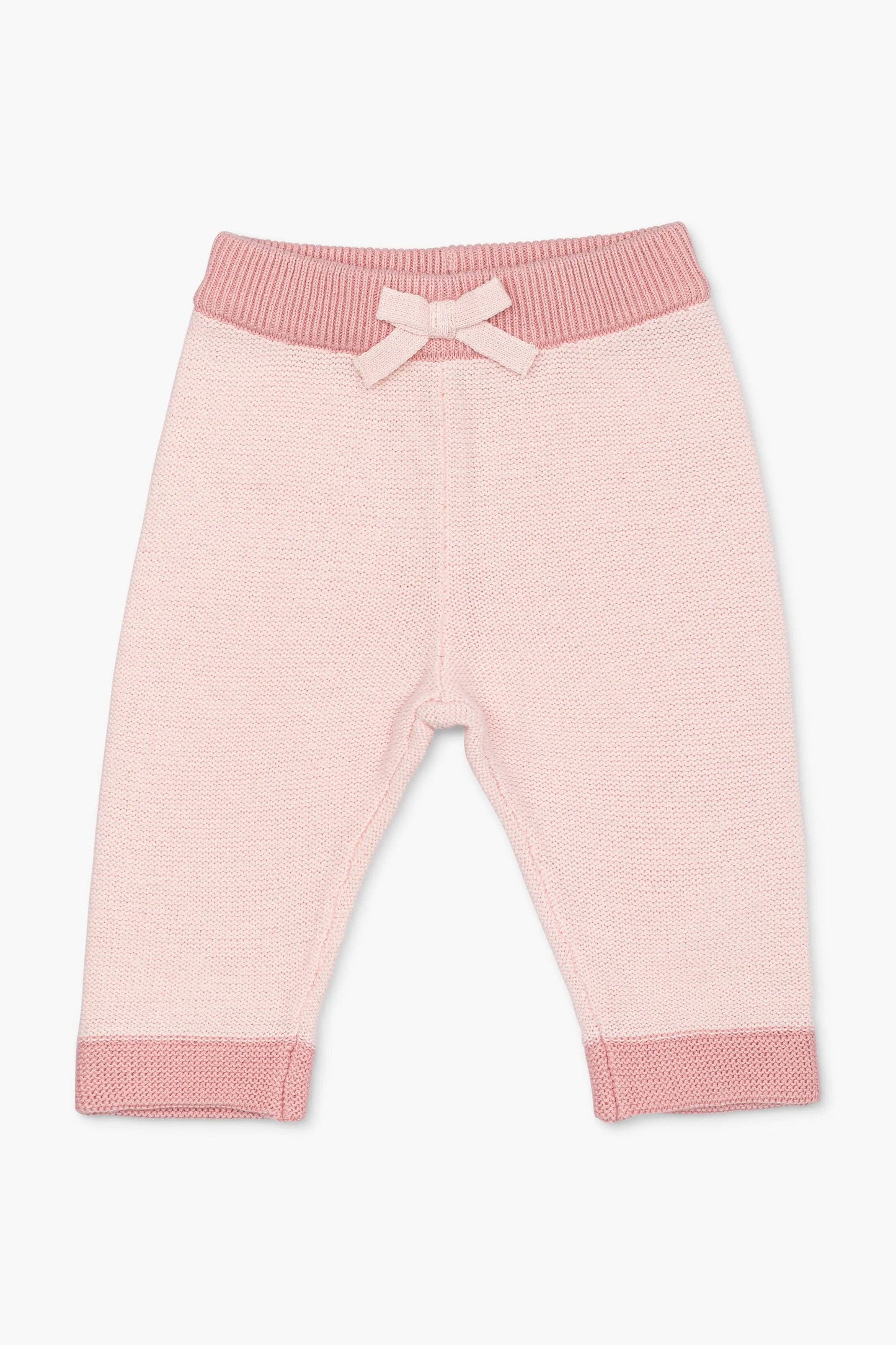 Little Darling Knit Top + Bottom - Pink Heart on Pink