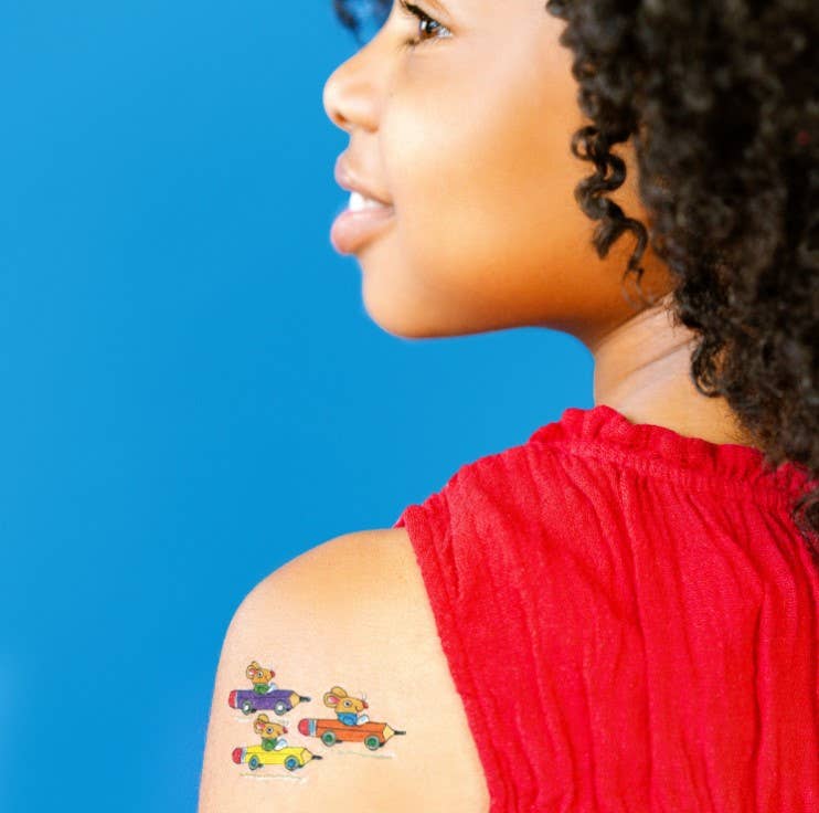 Pencil Cars Tattoo Pair