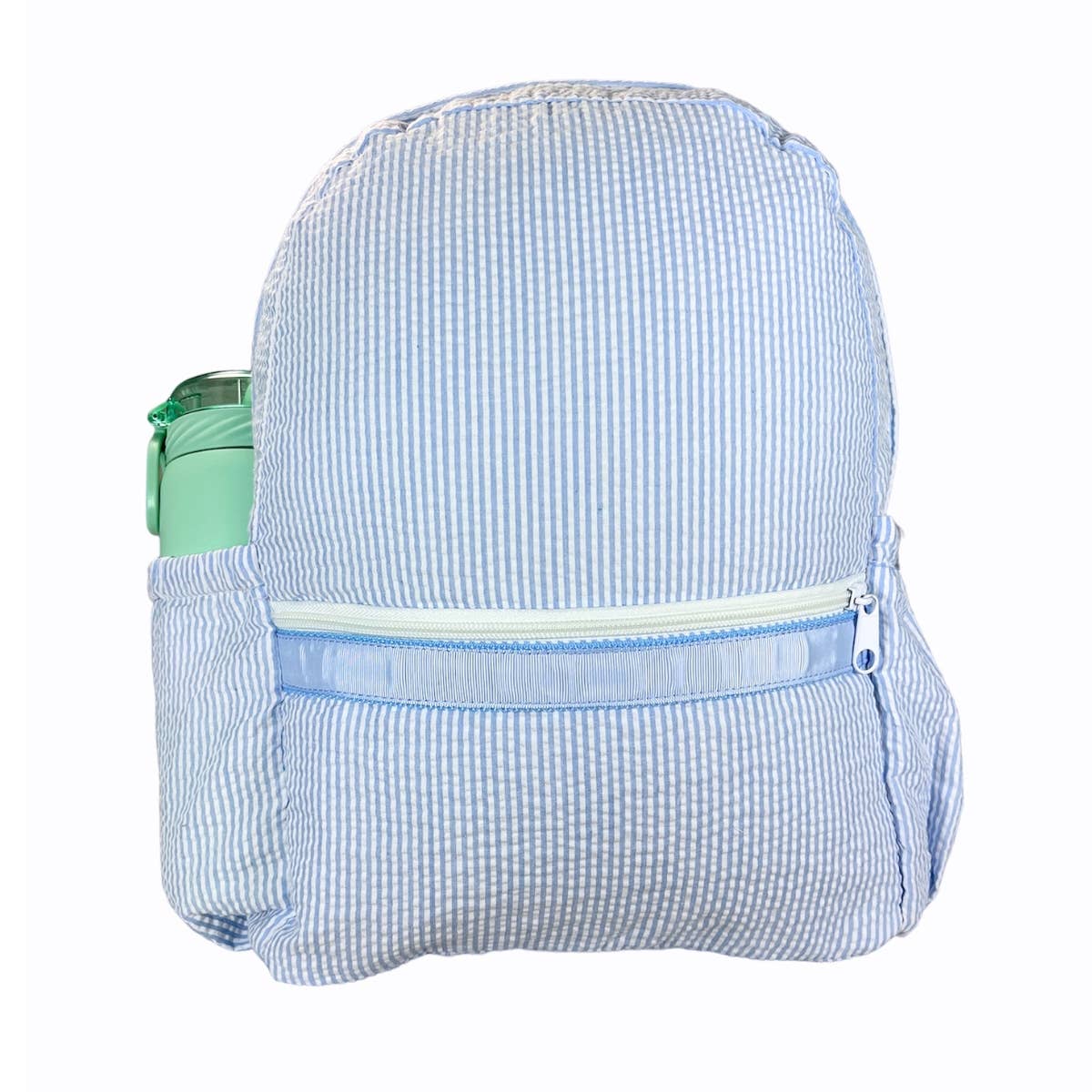 Seersucker Medium Backpack w/ Pocket | Mint