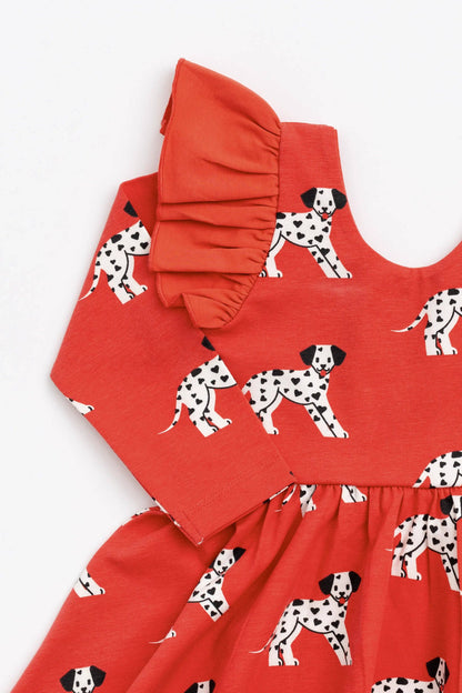 Valentine's Day Double Ruffle Let's Dance Dress - Dalmatians