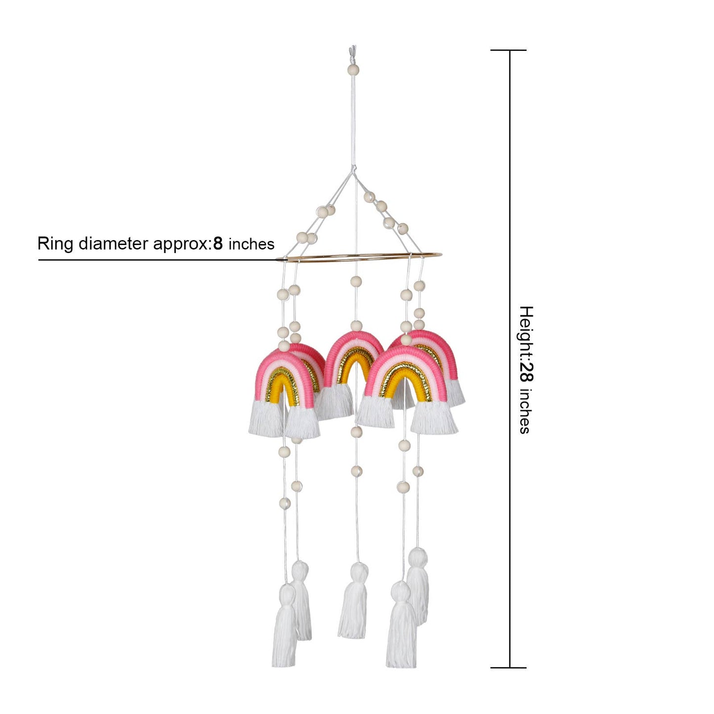 Handmade Rainbow Hanging Baby Crib Mobile For Nursery Room