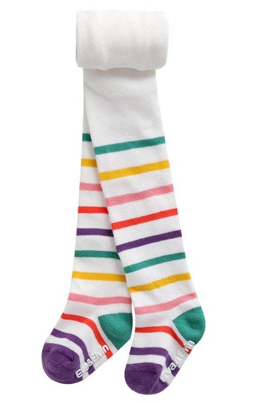 Stripe Tights - Candy White