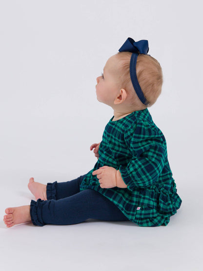 Hayden Plaid Woven Long Sleeve Bubble Romper